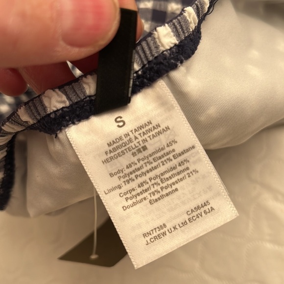 J Crew ruffle underwire bikini top and hipster bottom in Classic Navy Gingham - Picture 8 of 9
